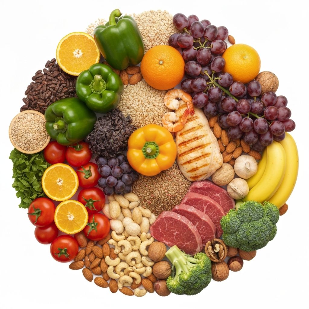 Variety of whole foods